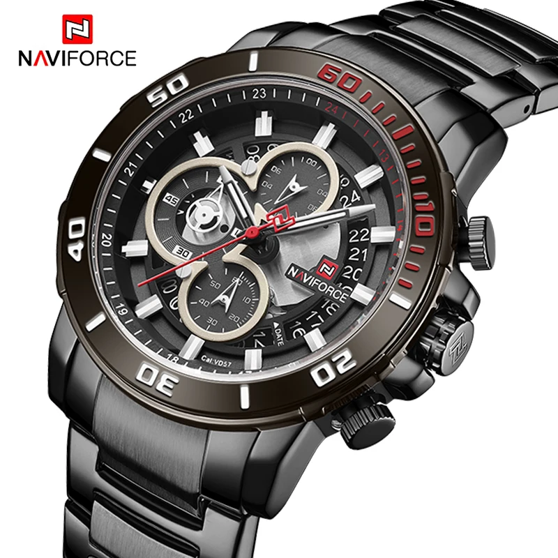 Часы NAVIFORCE мужские спортивные армейские кварцевые водонепроницаемые|Кварцевые