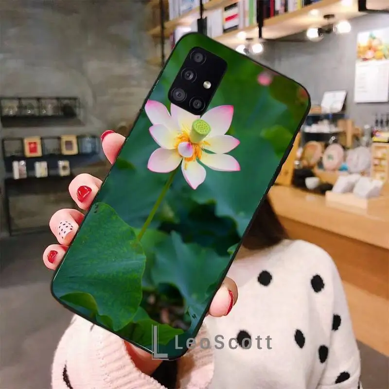 

Lotus Flowers Phone Case For Samsung A32 A51 A52 A71 A50 A12 A21S S10 S20 S21 Plus Fe Ultra