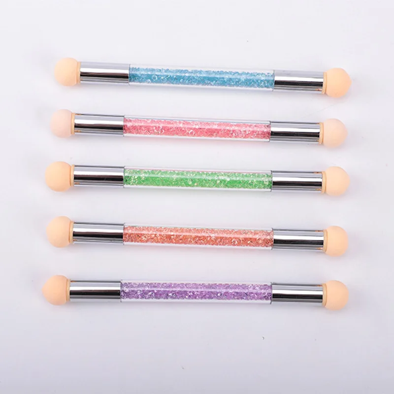 1 шт. гелевая ручка для ногтей с градиентом цвета двойная губка круглые блестящие