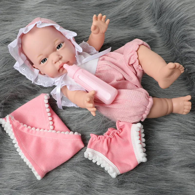 

12 inch bebe reborn doll full body silicone waterproof drop-resistant 30.5cm Realistic newborn baby milk bottle for toys kids