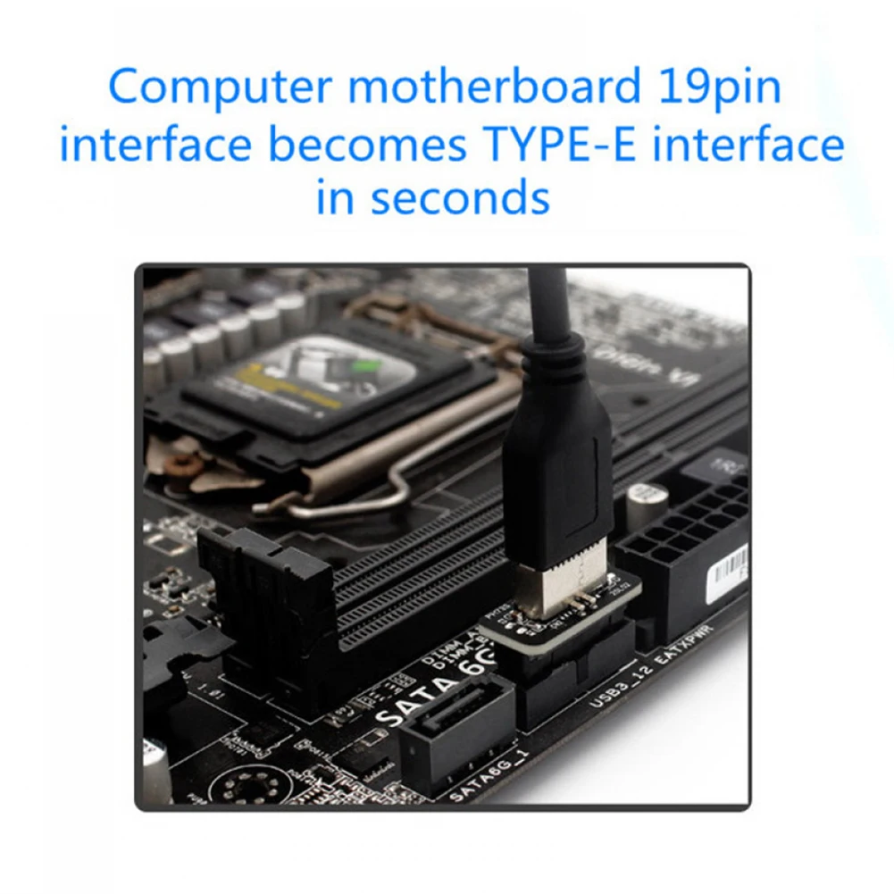 USB Header Adapter USB3.0 19P/20P to TYPE-E 90 Degree Converter Chassis Front TYPE C Plug Port for Computer Mining Motherboard | Компьютеры