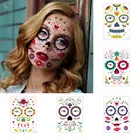 Временные тату-наклейки, 1 шт., поп, Хэллоуин, День мертвых, водостойкие, потостойкие, маскарадное лицо, тату вечерние вечеринка, праздничный Декор