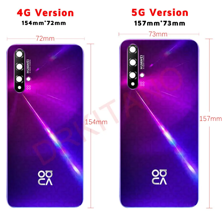 Оригинальная Задняя стеклянная панель для Huawei Nova 5T крышка аккумулятора задний