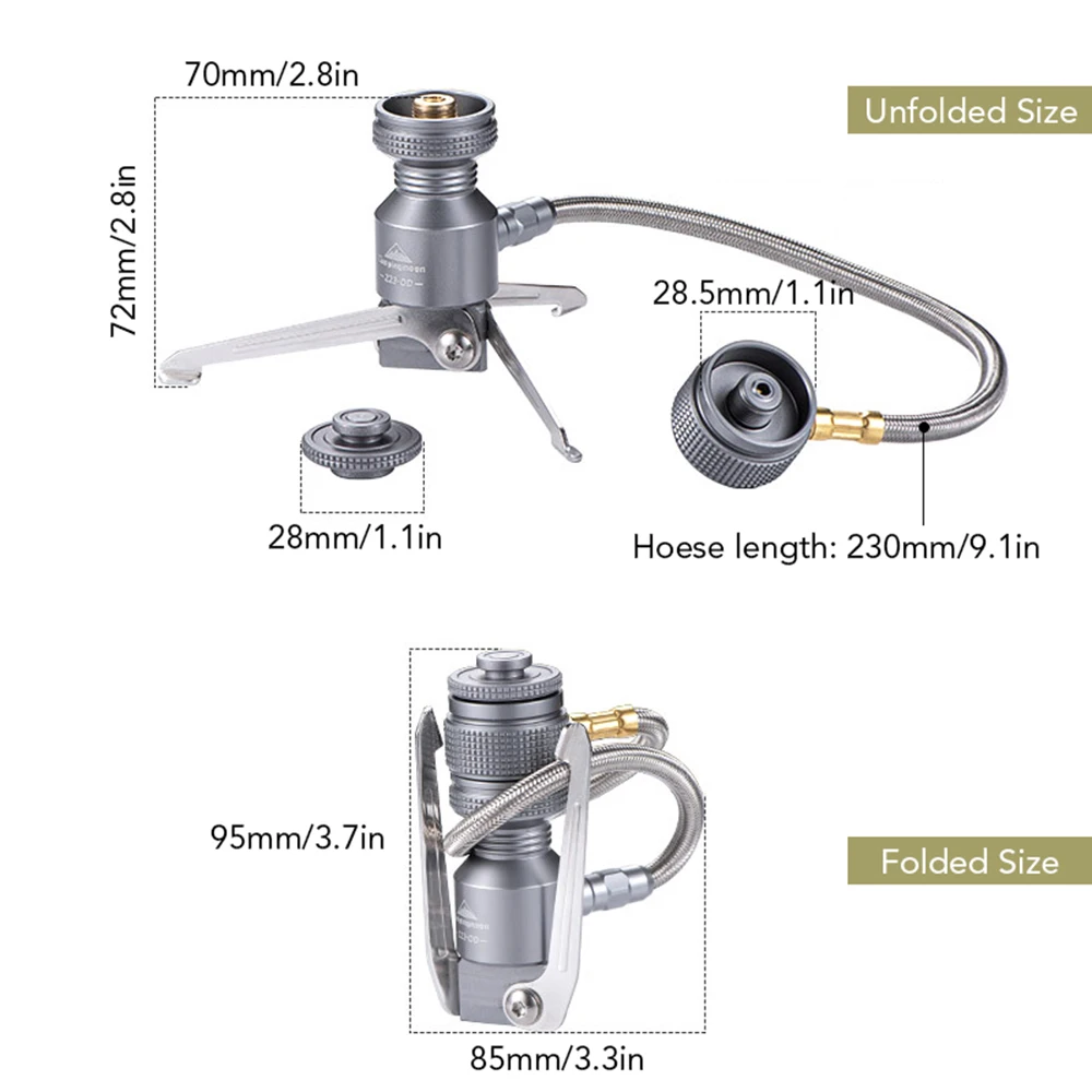 

Tripod Butane Canister Adapter Collapsible Gas Stove Connector Gas Lamp Tank Stand Connector Long Cylinder Adapter Camping Stove