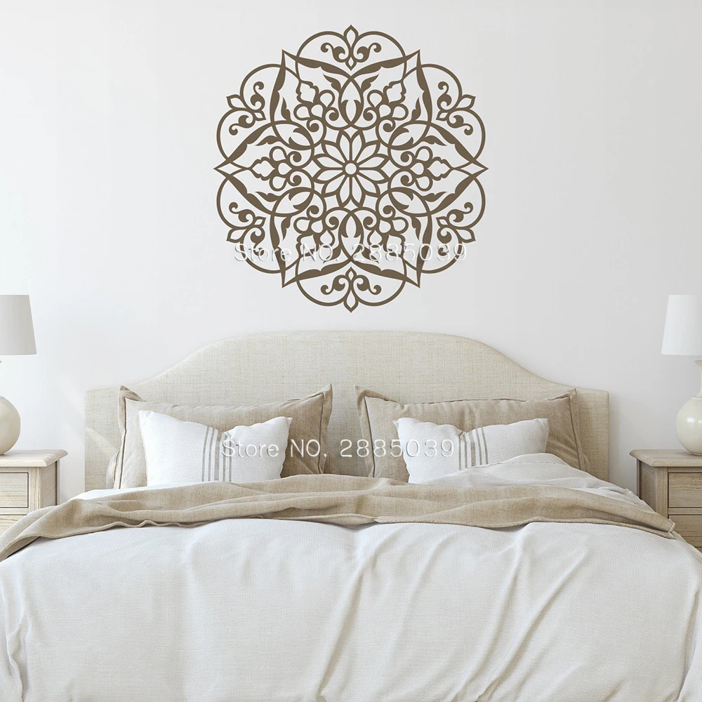 Уникальная Мандала Декор для спальни Настенная Наклейка Искусство простой диван