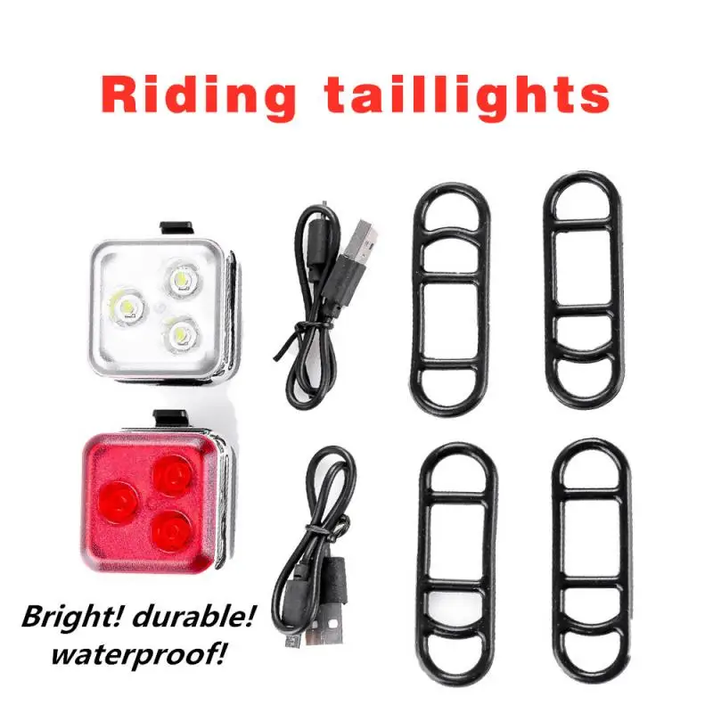 

Cycling Bicycle Rear Light Usb Rechargeable Ipx6 Waterproof Bike Light For Mtb Helmet Pack Bag Tail Light 4 Model Taillight