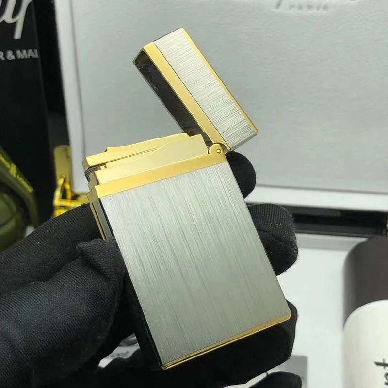 

100% new vintage dupont gas lighter gas cigarette lighter polished jet gasoline flint lighter metal gas lighter