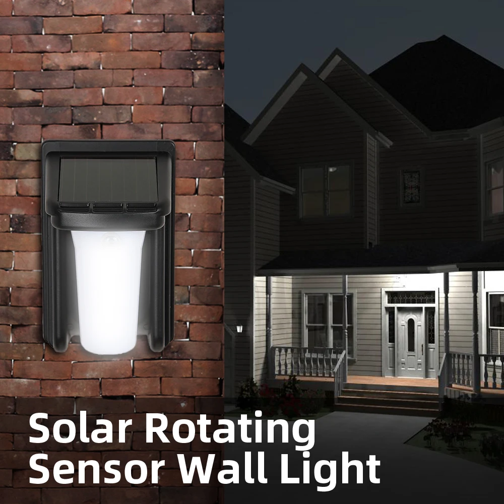 Новейший водонепроницаемый светильник на солнечной батарее вращающийся