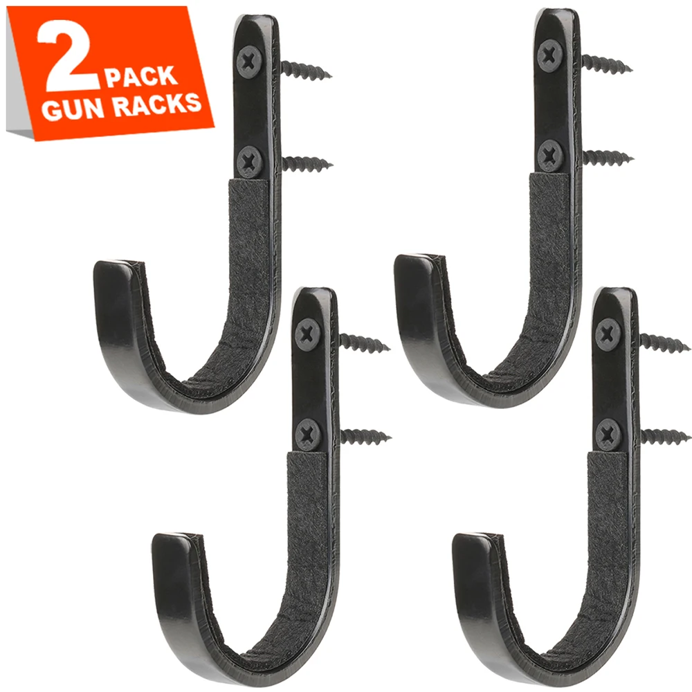 

4 Pack Gun Rack Storage Rifles Shotgun Hooks Wall Mount Hangers for Any Rifles Shotguns Archery Bow with Soft Padding and Heavy
