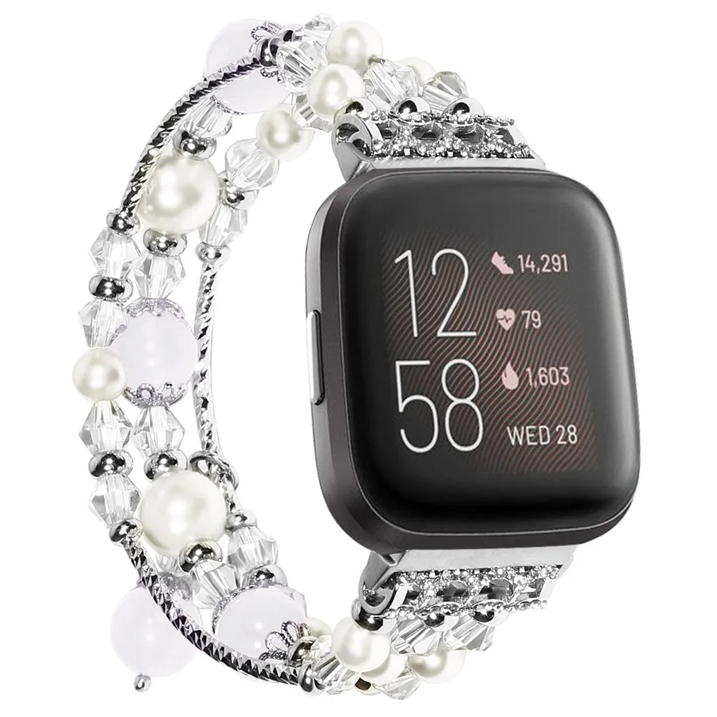 Ремешок для часов сменный роскошный браслет с агатом Fitbit Versa 2 умные часы ремешок