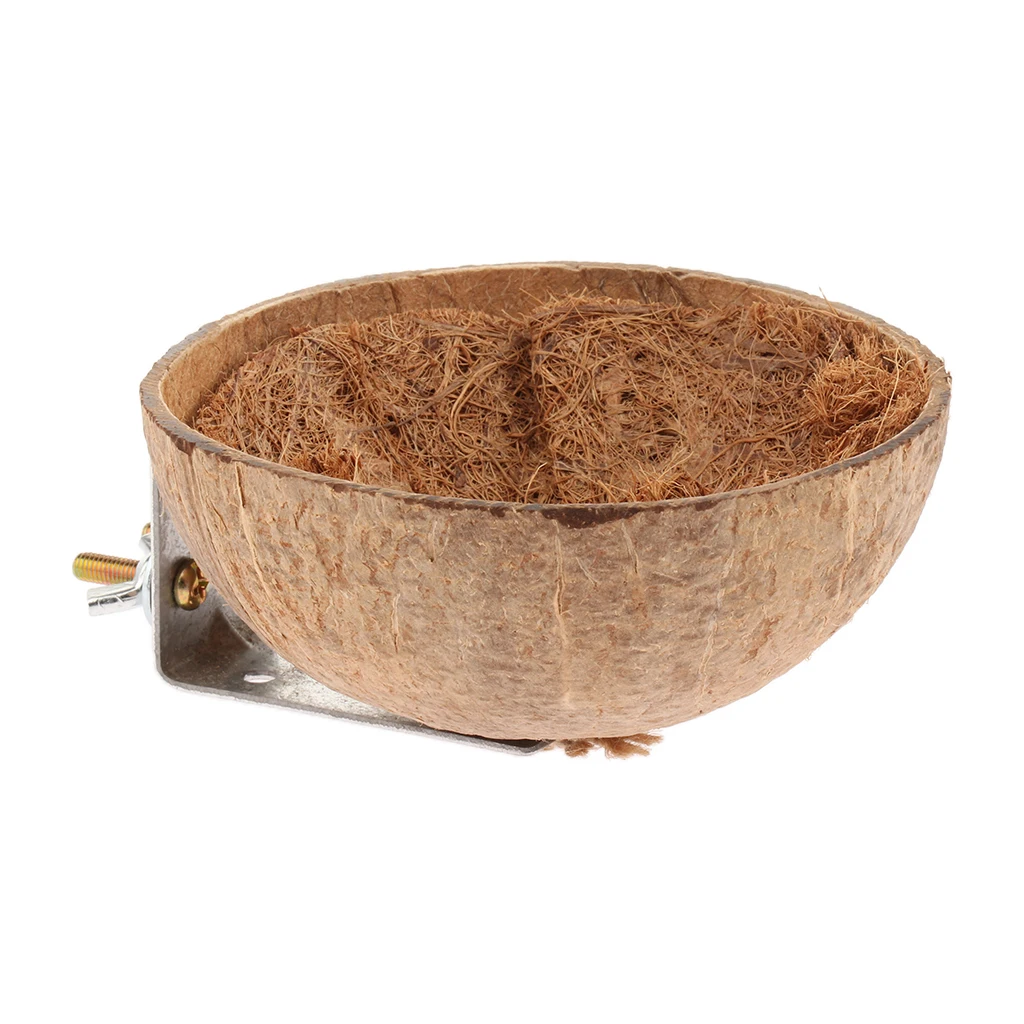 

Natural Coconut Shell Bird Nest House Hut Cage Feeder Toy for Pet Parrot Birds Parakeet