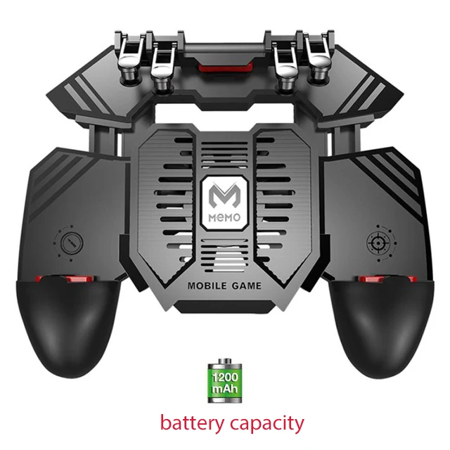 1200mAh Новое поступление AK77 для PUBG Helper мобильный телефон Gamepade ручка радиатора Вентилятор с водяным охлаждением шесть пальцев ручка PUGB power Bank - Цвет: 1200mAh
