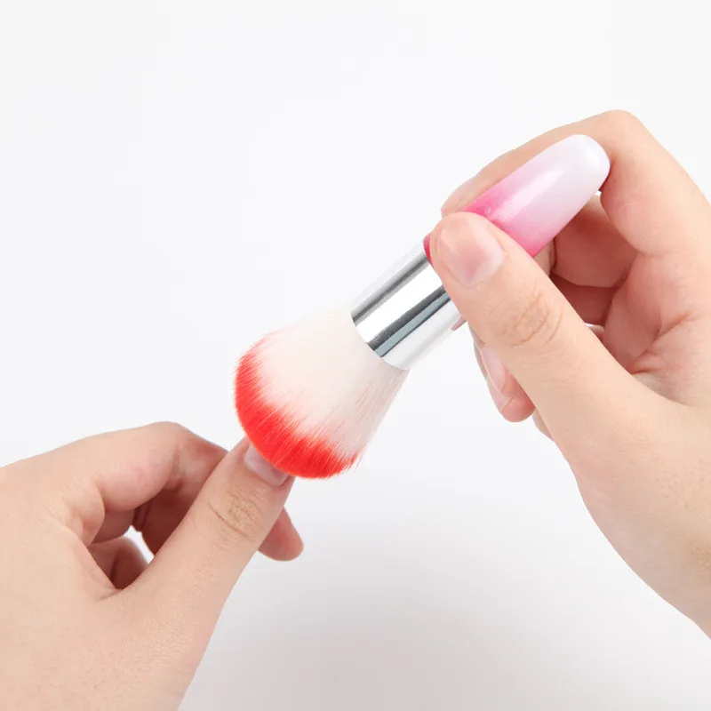 1Pcs Soft Nails Cleaner Brush Long Handle Blush Makeup Brushes Eye Shadow Powder Foundation Remove Dust Nail Art Manicure Tools