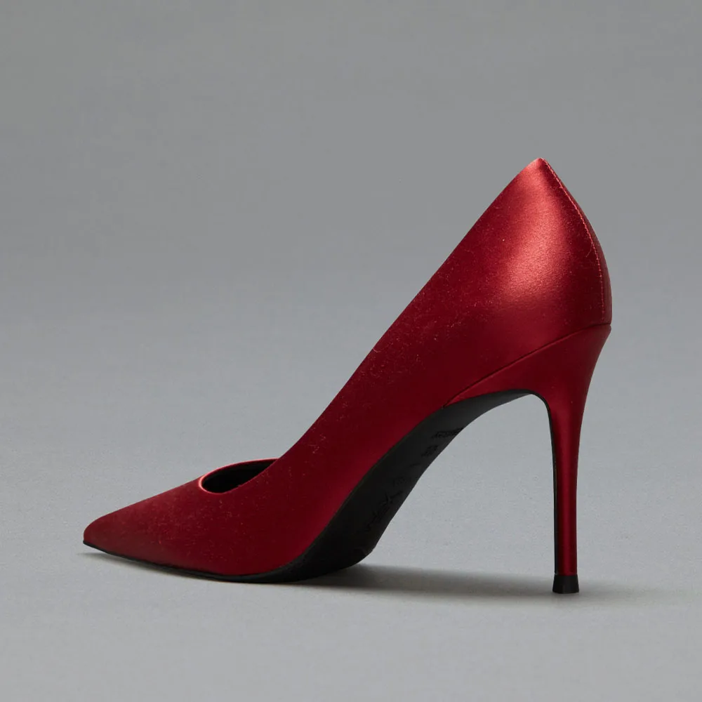 Женские свадебные туфли-лодочки Chriqui красные на тонком каблуке с острым носком