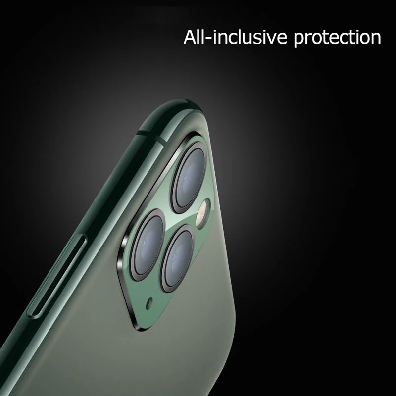 

For iPhone 11 Pro Max Metal Protection Ring Screen Protector Back Camera Lens Tempered Glass Film For iPhone 11 Pro Glass Film