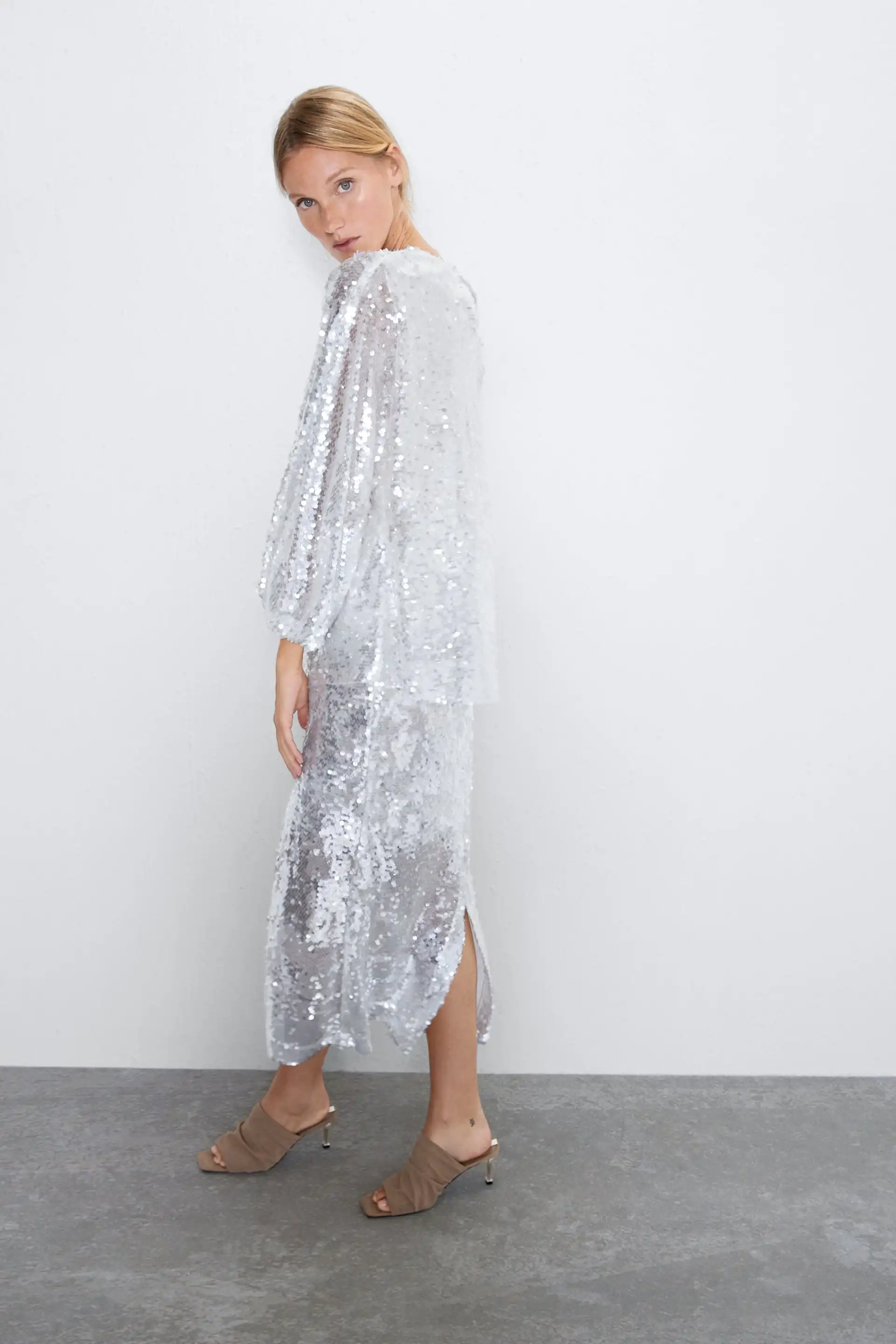 Женская юбка карандаш с блестками короткая облегающая вечерняя прямая Клубная