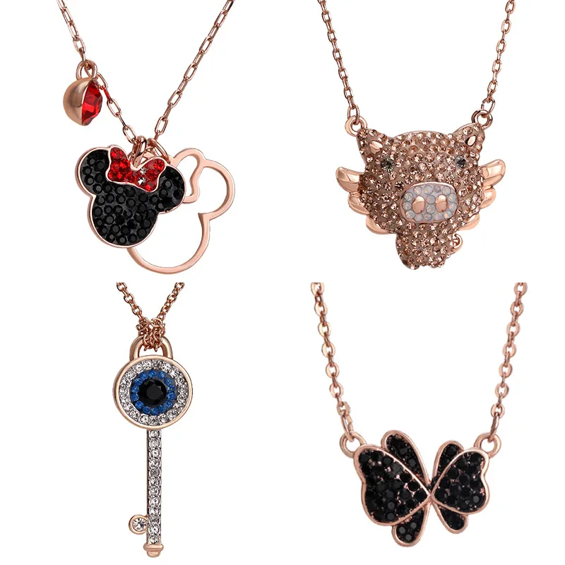 

Disney Necklace Female Clavicle Chain K Gold Non-fading Temperament All-match Student Jewelry Cute Cartoon
