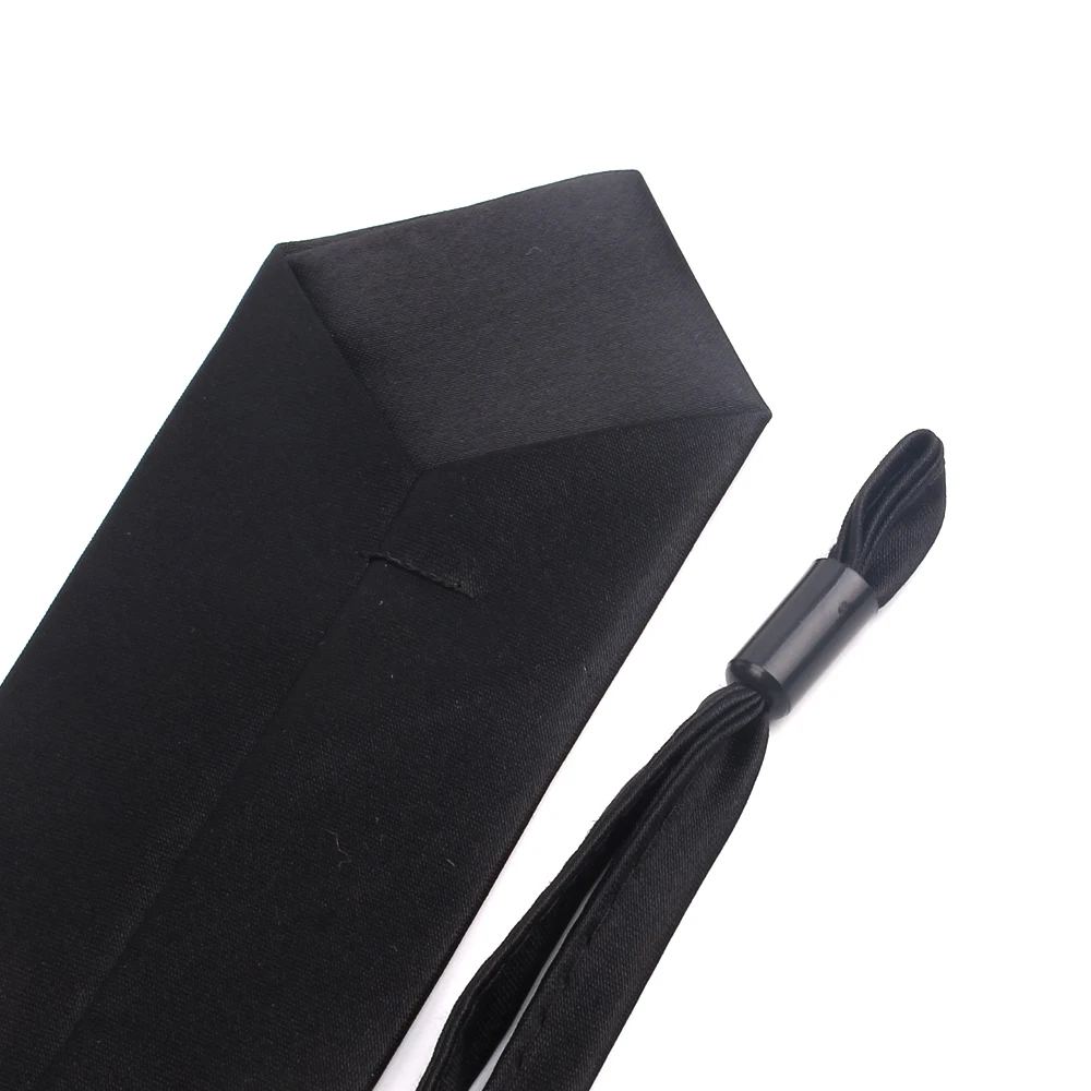 

Black Zipper Neck Ties Embroidery Cartoon Necktie For Men Women Suits Boys Ties Slim Men Necktie Gravatas Simple Lazy person Tie