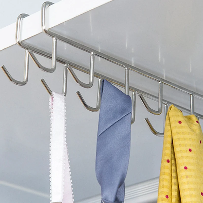 Металлический 12 крючков подстаканник повесить Кухня тумба под полка