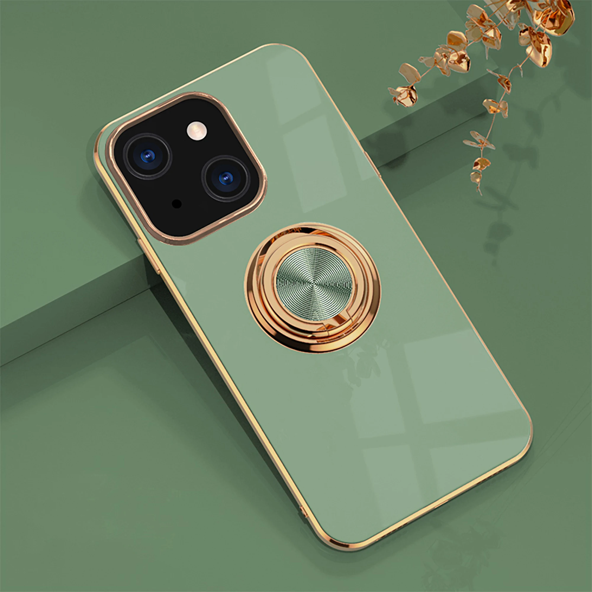 

Phone Case For Xiaomi Redmi Note 10 10S Pro Max 4G 5G Fashion Shockproof Candy Colors Electroplating Frame Ring Kickstnd Cover