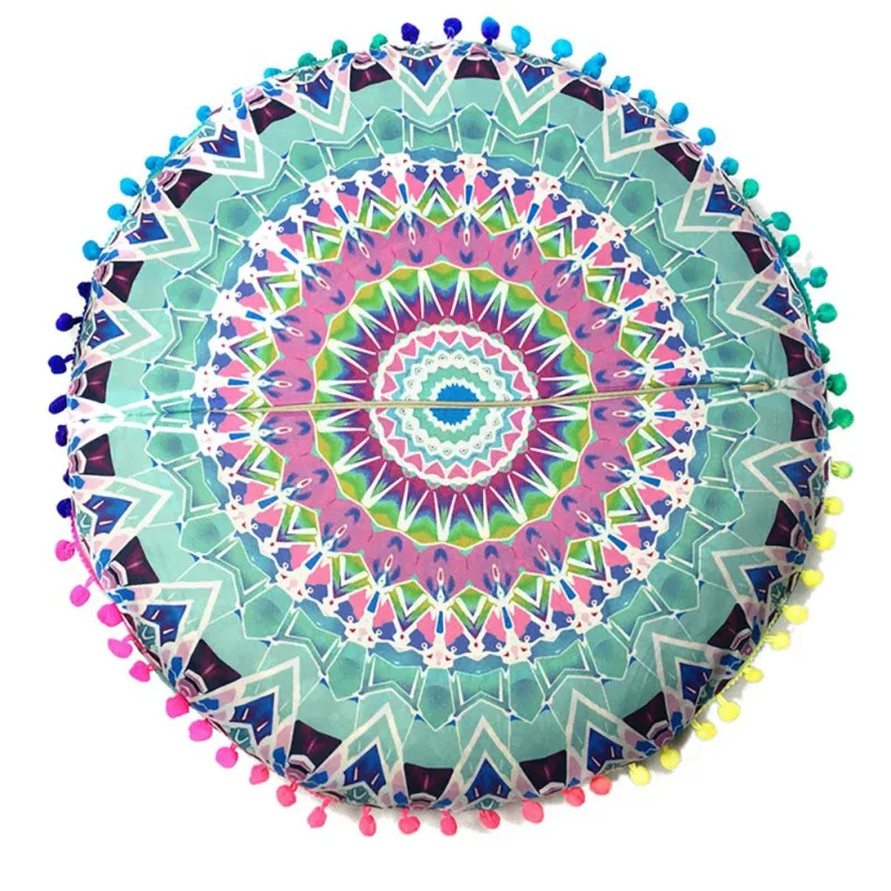 Домашний декор круглые декоративные наволочки из полиэфирного волокна с принтом