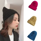 Шапки шапки для мужчин шапка эластичная шапка уличная Модная вязаная теплая шапка однотонная осенне-зимняя шапка для улицы Универсальные женские шапки