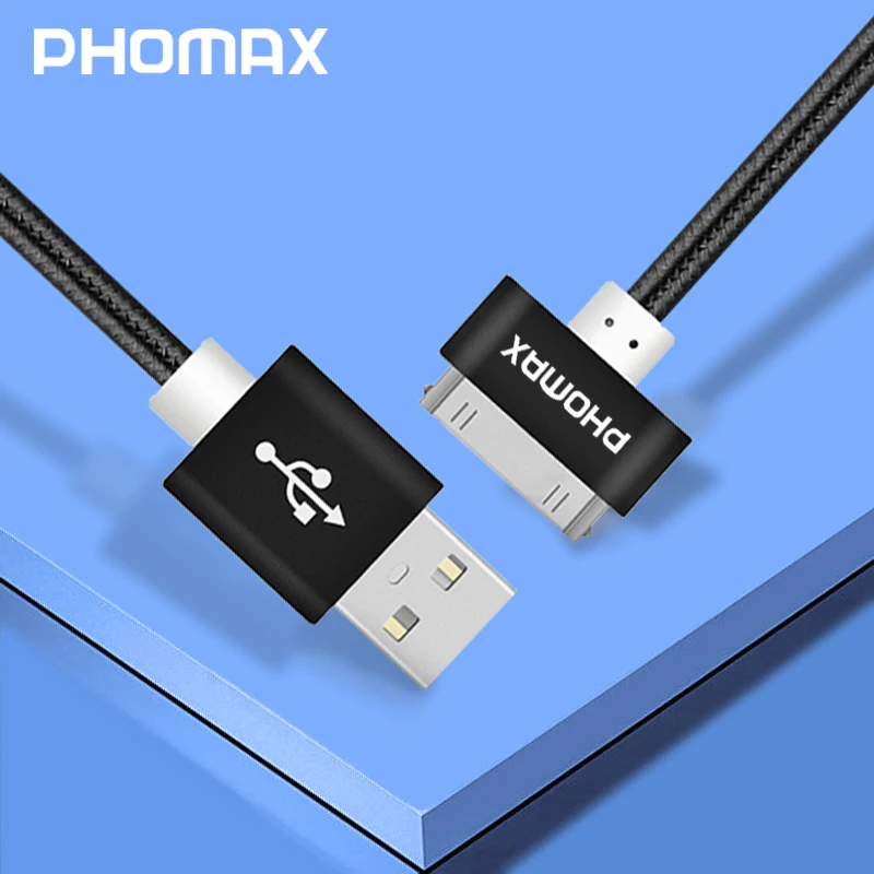 Нейлоновый плетеный провод PHOMAX 30 Pin металлический штекер USB кабель для зарядки и