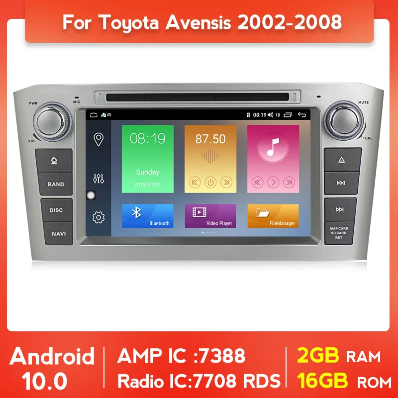 Android 10 DVD стерео Мультимедиа для Toyota Avensis/T25 2003 2004 2005 2006 2007 2008 радио GPS навигация