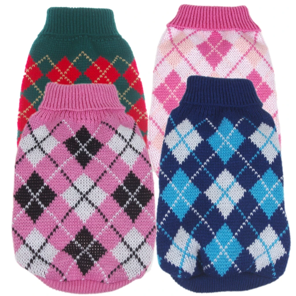 Джемпер в форме алмаза трикотажное пальто для маленьких щенков домашних