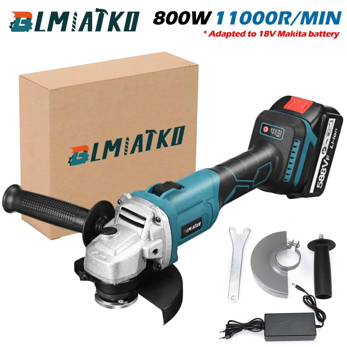 

125MM Brushless Electric Angle Grinder DIY Cutting Machine With Lithium-Ion Battery Power Tool for Makita 18V Battery