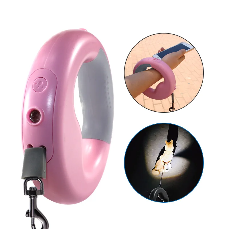 

Pet retractable traction rope, automatic dog walker with light, durable nylon, automatic retractable traction rope with wrist