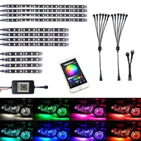 12pcs app bluetooth control led kit motorcycle light accessories rgb multi color 5050 light strip for harley yamaha