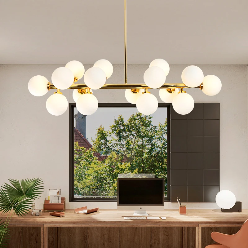 Colgante de araña de vidrio Industrial para sala de estar y cocina, arañas LED de lujo, Art deco, dorado, lampadario de iluminación nórdica para habitación