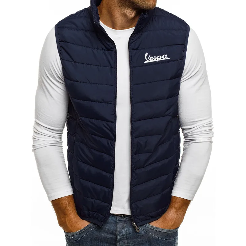 

Мужской зимний жилет Vespa, Сверхлегкий жилет без рукавов с хлопковой подкладкой, модная куртка с воротником-стойкой, Мужская ветровка, жилет