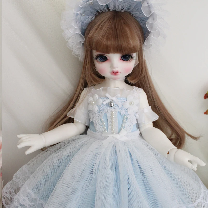 Кукольная одежда 1/6 кукла синее платье с большой шляпой для 1/4 BJD аксессуары кукол