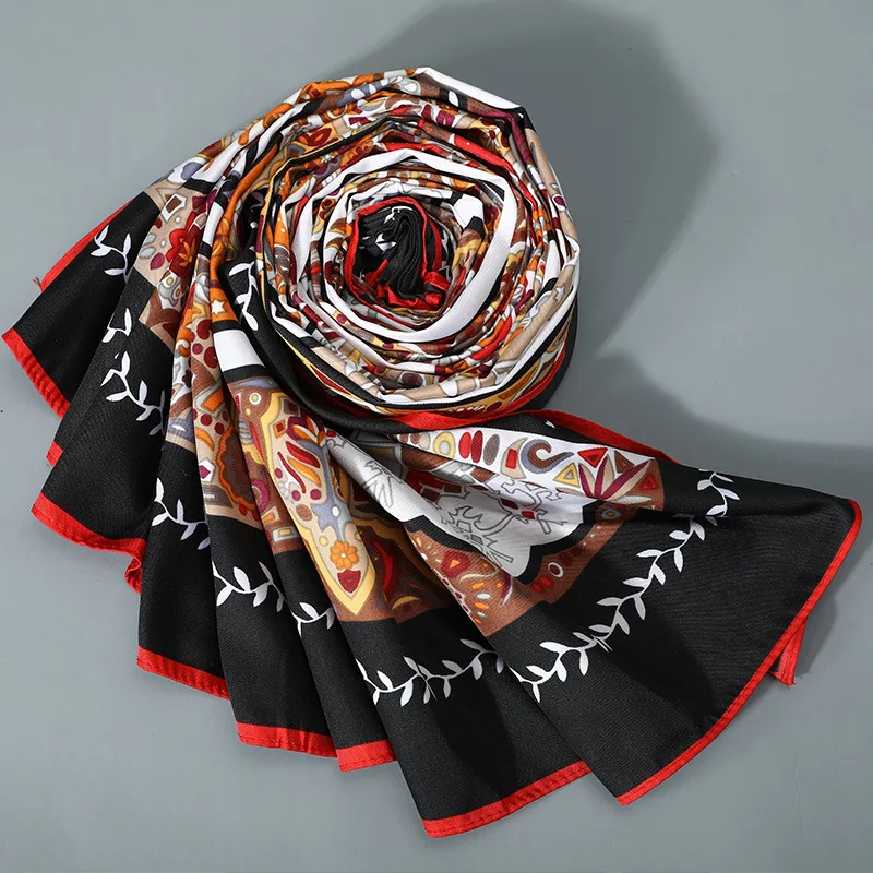 2020 Новый Для женщин шелк набивной шарф платок Универсальный светильник класса