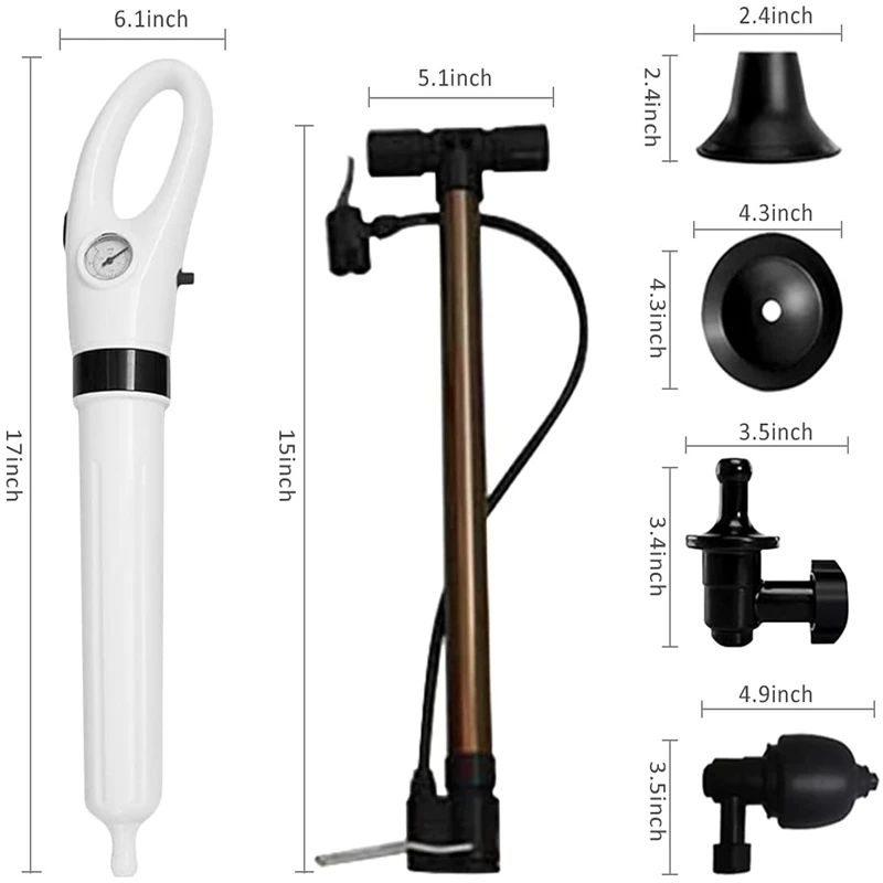 pipe unblocker high pressure drain plunger dredge clog remover air drain blaster for bath toilets bathroom shower sink bathtub free global shipping