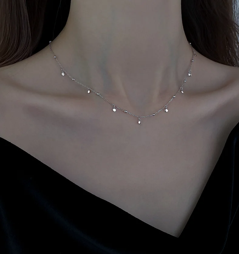 

Real Geometric Round Choker Necklace For Fashion Women Minimalist Fine Jewelry Cute Accessories gift
