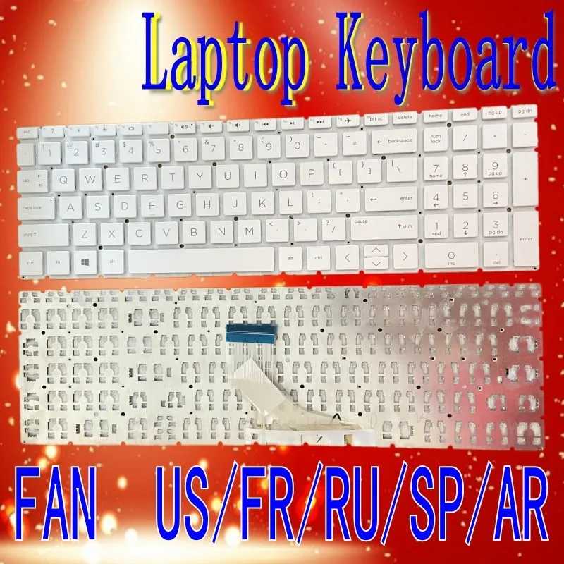 

Белая клавиатура для ноутбука hp pavilion 15-da 17 por 250 255 g7 7j2020 9z.nezsc.e0e 15-da, 250, g7 255, g7,