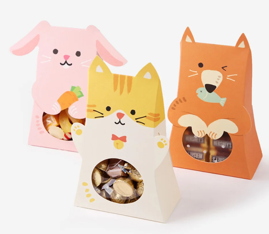 10 шт./лот Подарочная коробка с изображением животных из мультфильмов милый