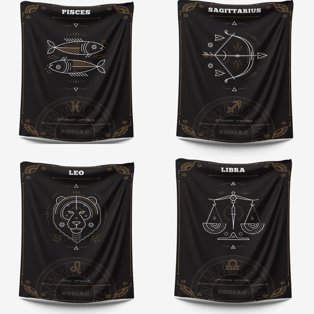 Гобелен с созвездиями телец аксаб Овен настенный подвесной черный гобелены