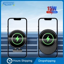 Magnetic Car Wireless Charger for iPhone 12 pro max mini Fast Charging Phone Car Holder Portable Qi Wireless Charger Car Aitvent