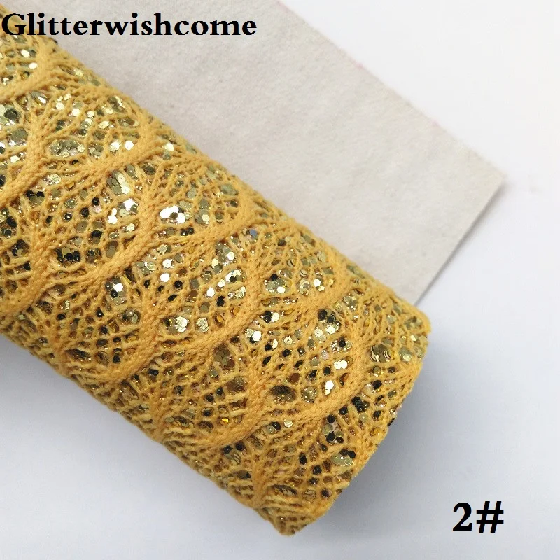 2 Glitterwishcome 21X29 см A4 размер кружева блестящая кожа, рыбка чешуя Русалки Fabirc кожа ткань винил для луков, GM020A - Цвет: 2