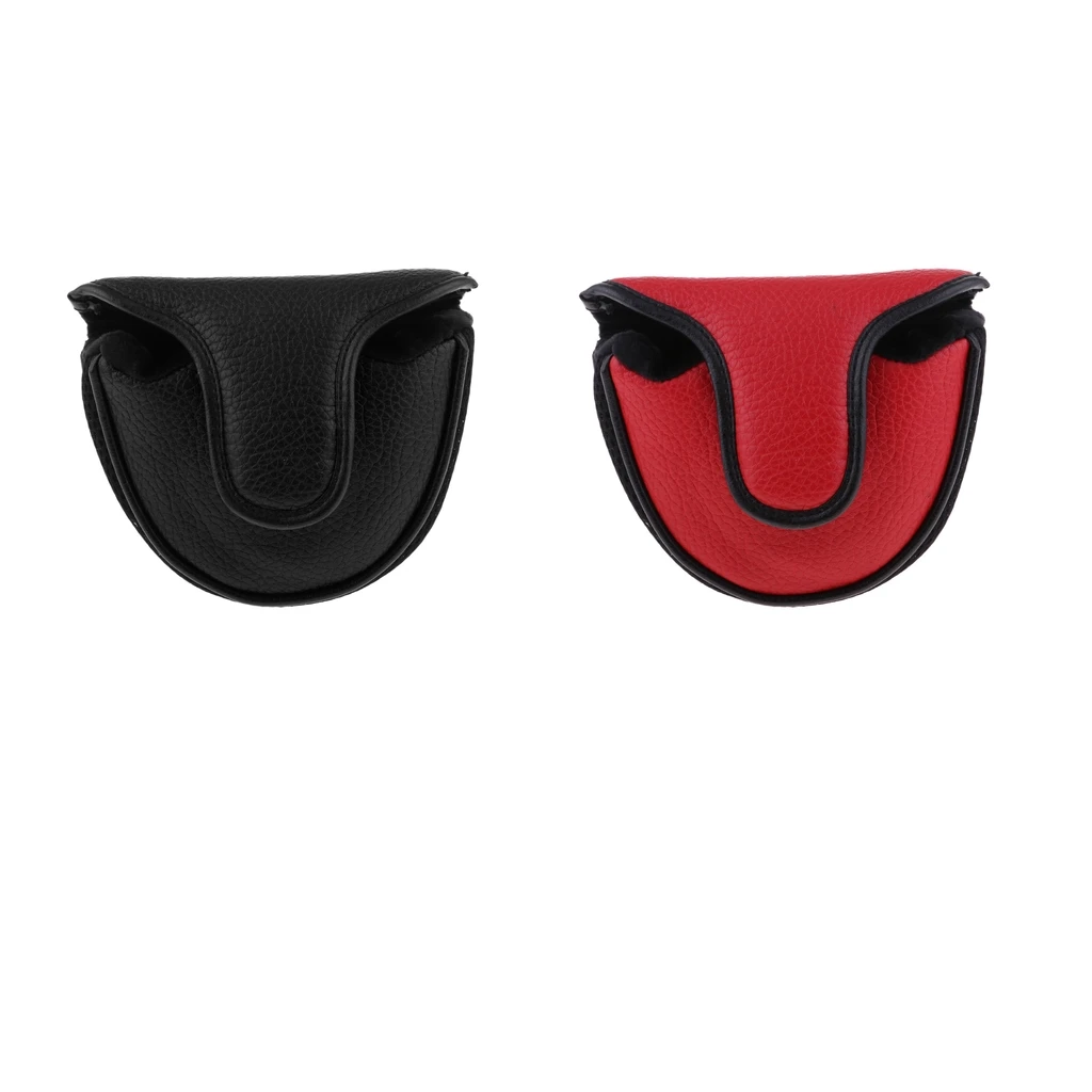 

Soft Comfortable PU Golf Mallet Head Cover Club Protector Putter Cover Golf Accessories Red or Black