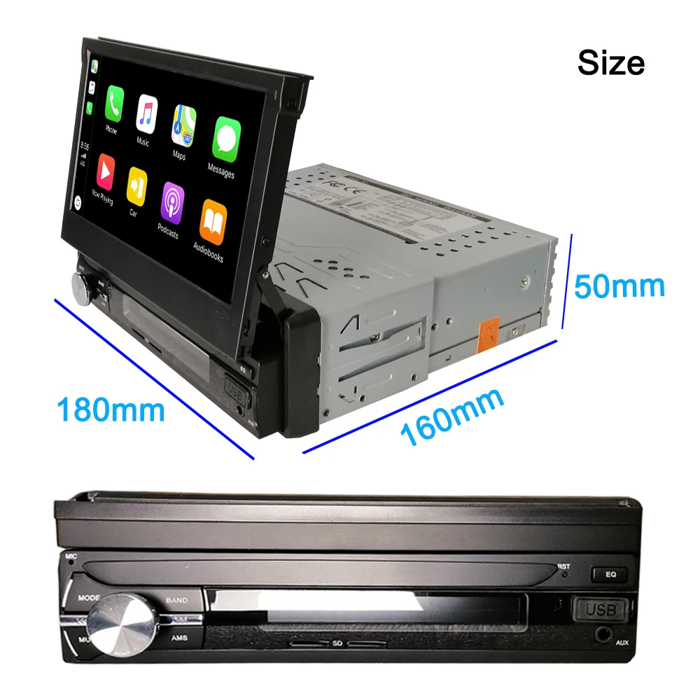 Автомобильный мультимедийный плеер one Din на Android со встроенным экраном 7 дюймов