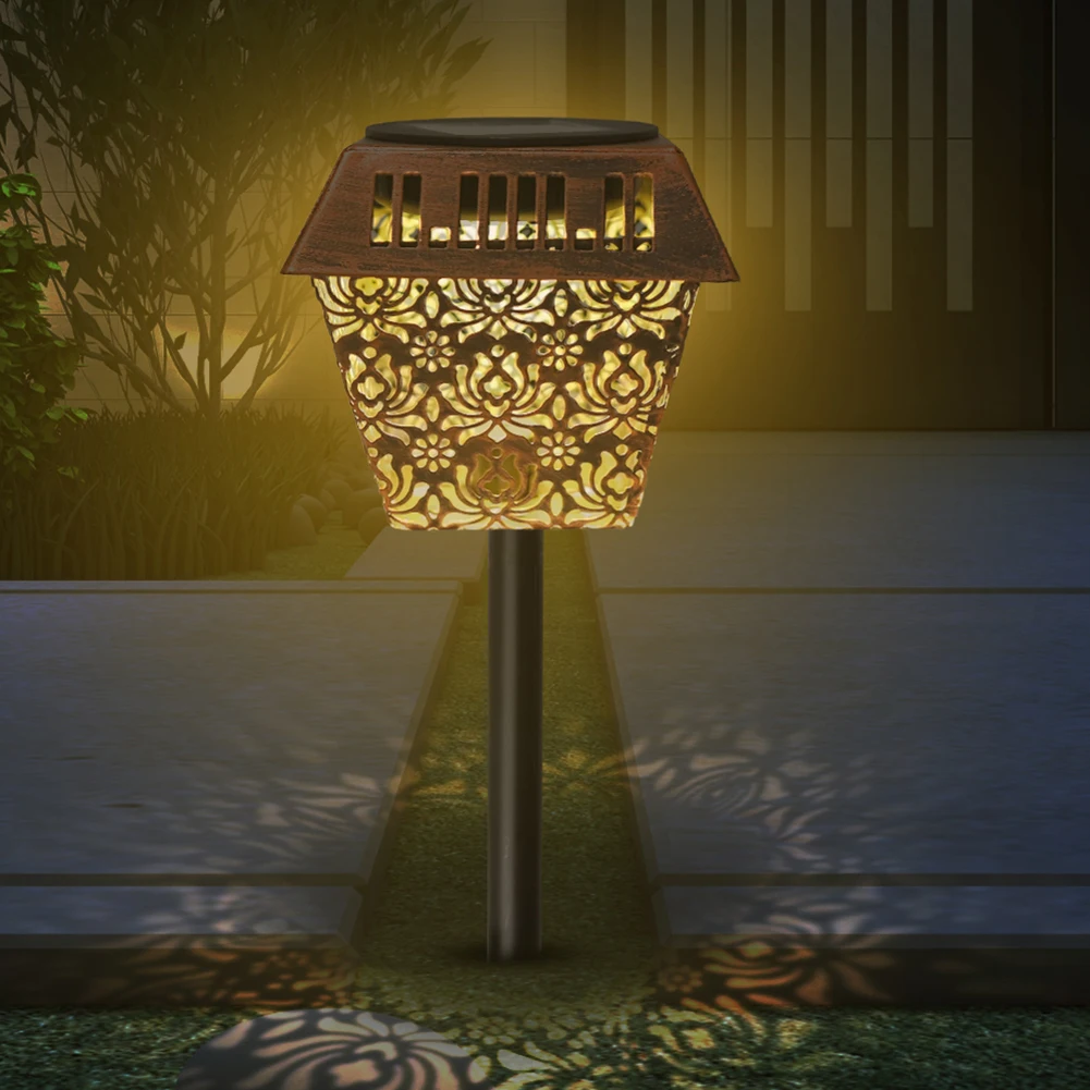 

LED Solar Lawn Light Hollow Wrought Iron Lamp Outdoor Waterproof Lawn Stakes Lamps for Garden Courtyard Decoration