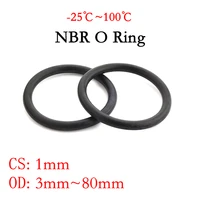 50pc nbr o ring seal gasket thickness cs 1mm od 380mm nitrile butadiene rubber spacer oil resistance washer round shape black