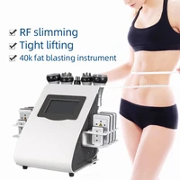2020 new arrival 6 in 1 40k ultrasonic cavitation vacuum radio frequency laser 8 pads lipo laser slimming machine for home use