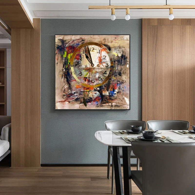 Ретро Часы Арт холст картина уличного граффити художественные плакаты и принты
