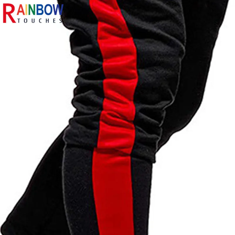 Модные мужские спортивные брюки Rainbowtouches с боковыми полосками повседневные на